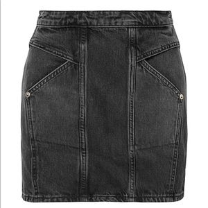 ✨Black Denim Structured Mini Skirt